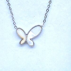 Mother of Pearl butterfly necklace